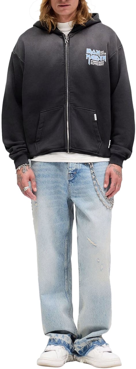 Represent IRON MAIDEN ANNIVERSARY PRINT HOODIE DARK GREY Grijs