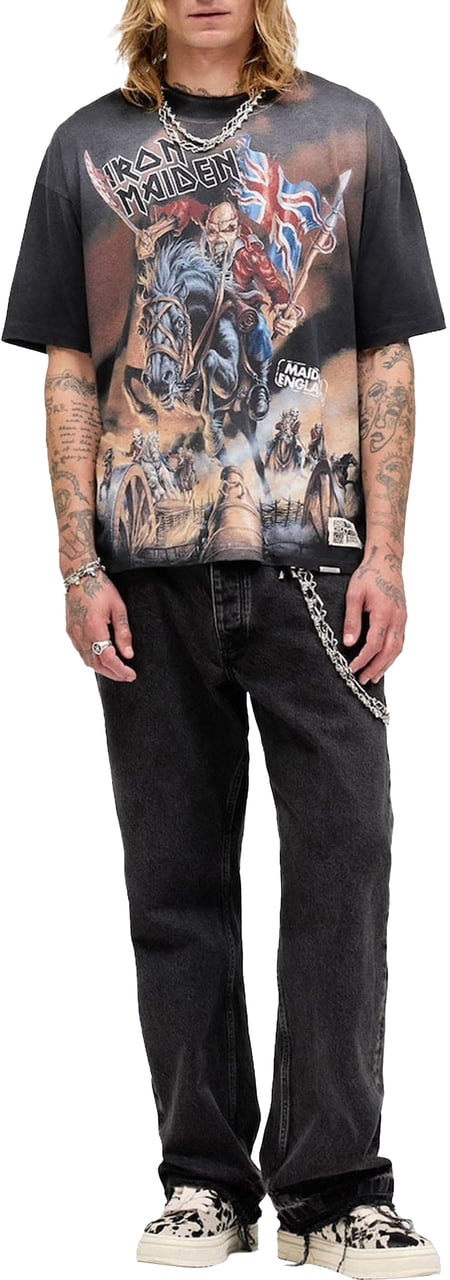 Represent IRON MAIDEN STEED PRINT T-SHIRT DARK GREY Grijs