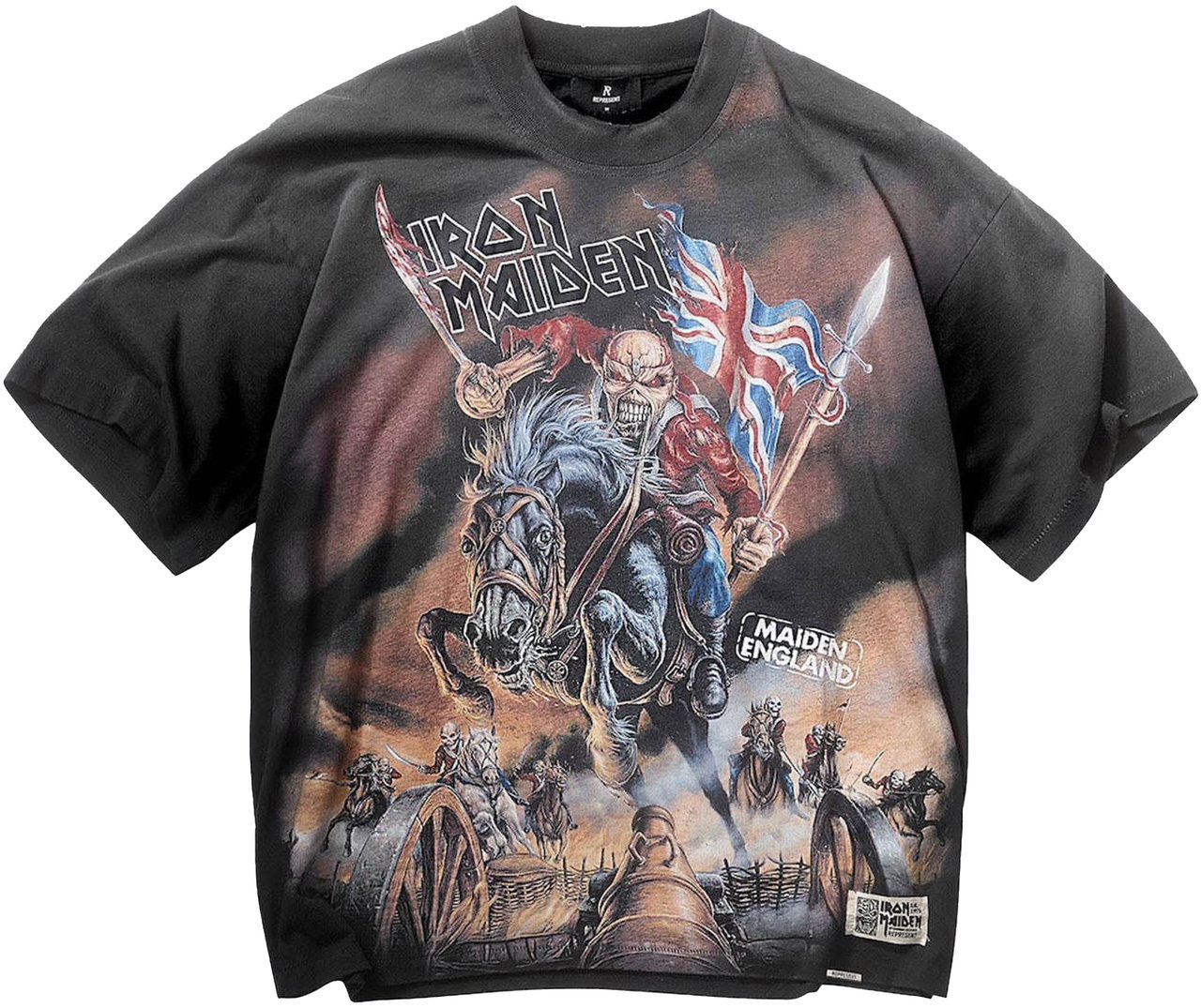 Represent IRON MAIDEN STEED PRINT T-SHIRT DARK GREY Grijs
