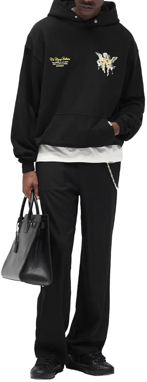 Represent LEGACY CHERUBS LOGO HOODIE BLACK Zwart