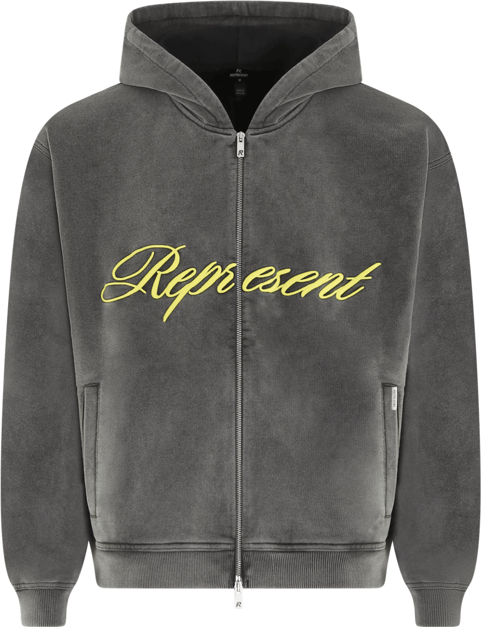Represent Heren Script Logo Zip Hoodie Grijs