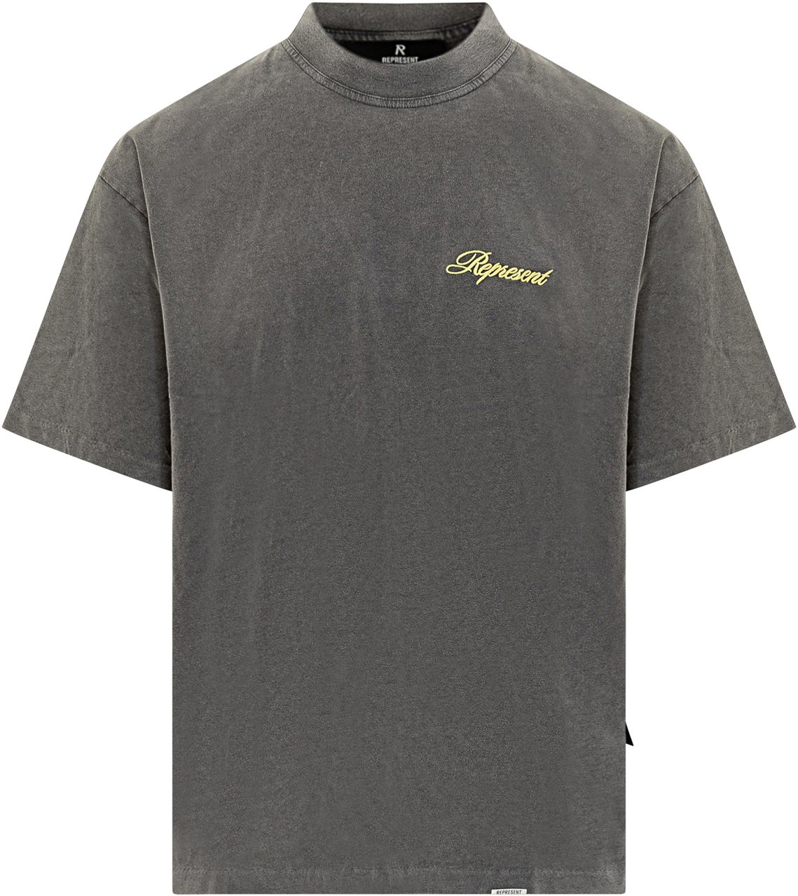 Represent Represent T-Shirt Grigia con Logo Ricamato Grijs