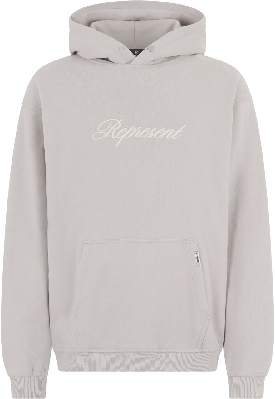 Represent Hooded Script Logo Sweatshirt Grijs