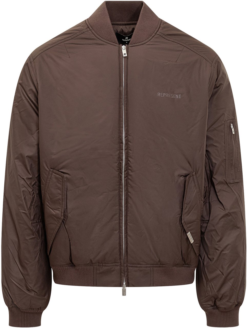Represent Represent Bomber Marrone con Logo Ricamato Bruin