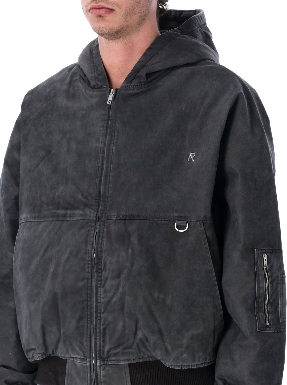Represent Hooded Bomber (Washed) Washed Black Donkergrijs