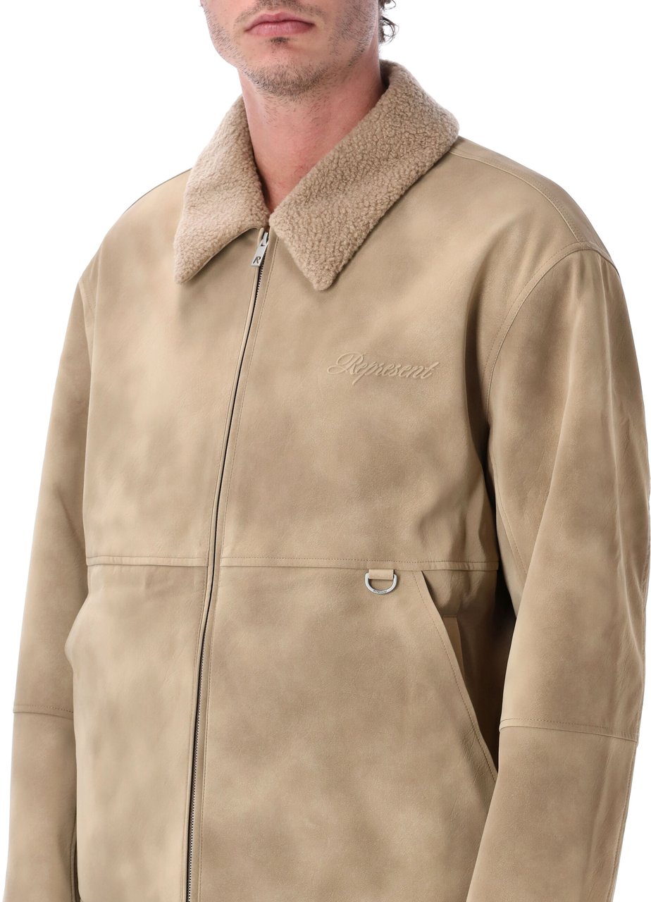 Represent Shearling Jacket Cafe Beige