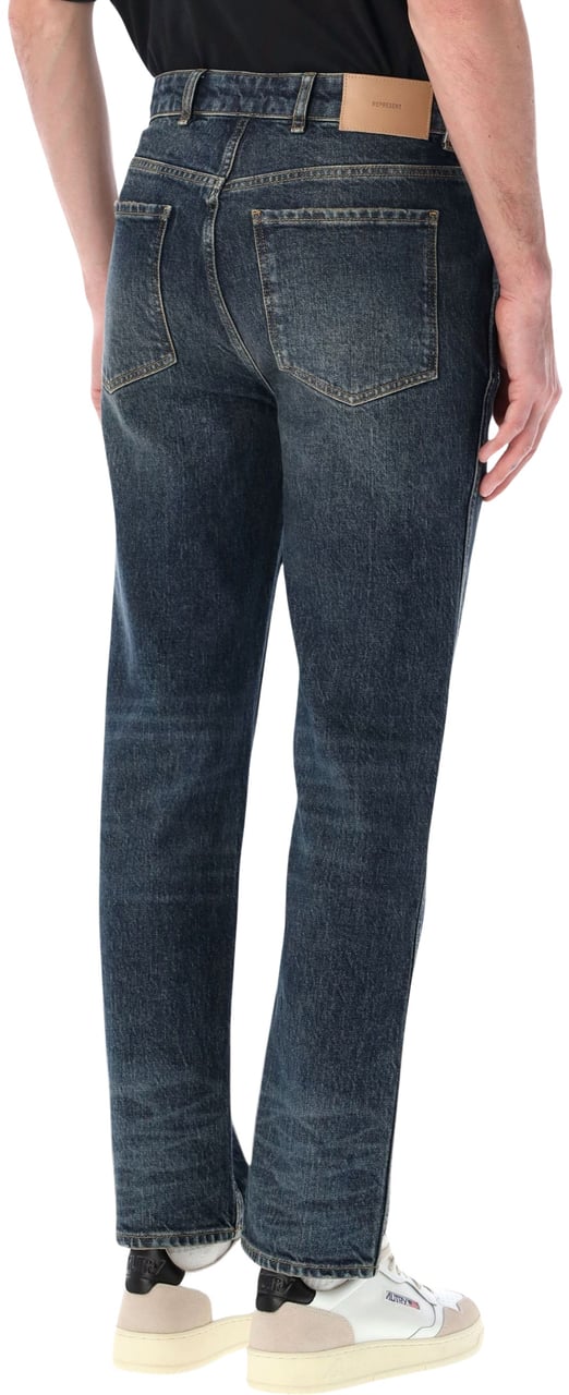 Represent R1 Slim Denim Blue Marble Blauw