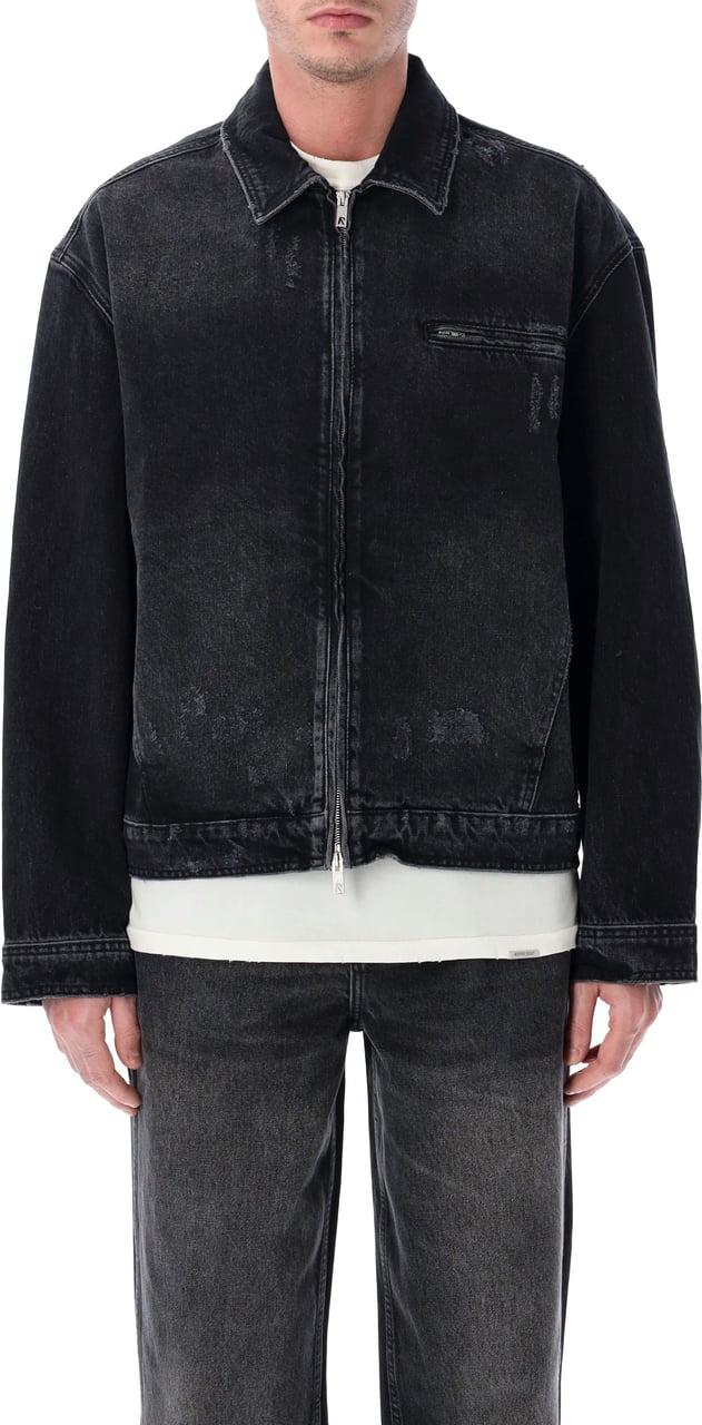 Represent Collared Denim Jacket Aged Black Donkergrijs