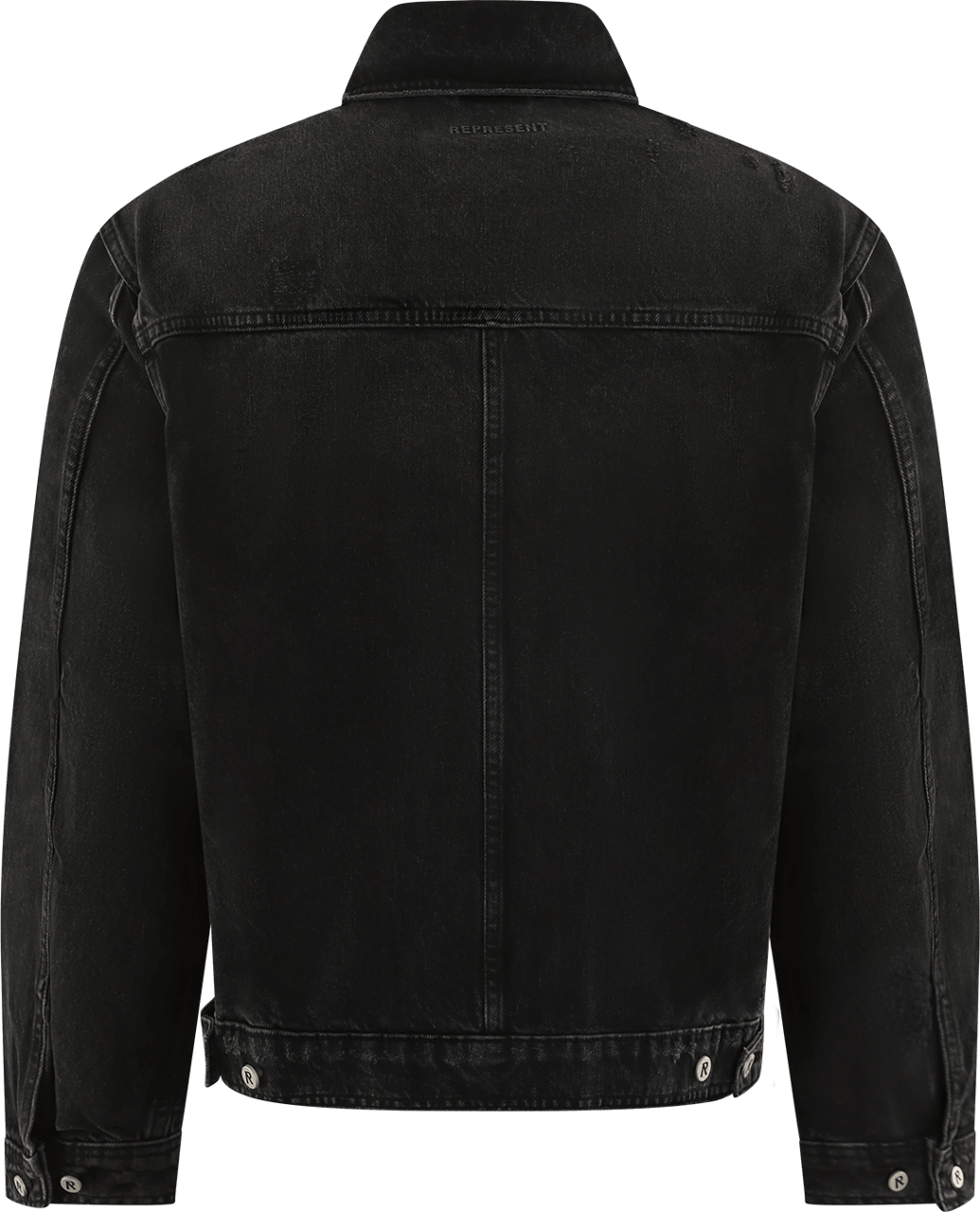Represent Heren Collared Denim Jacket Zwart