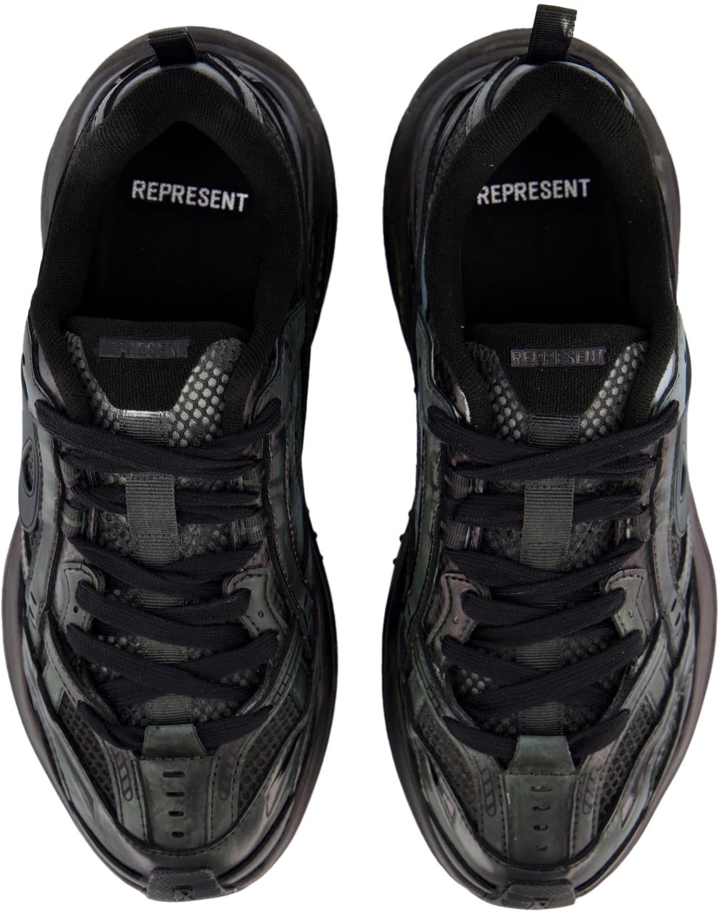 Represent Heren Storm Runner Dip Dye Zwart Wit