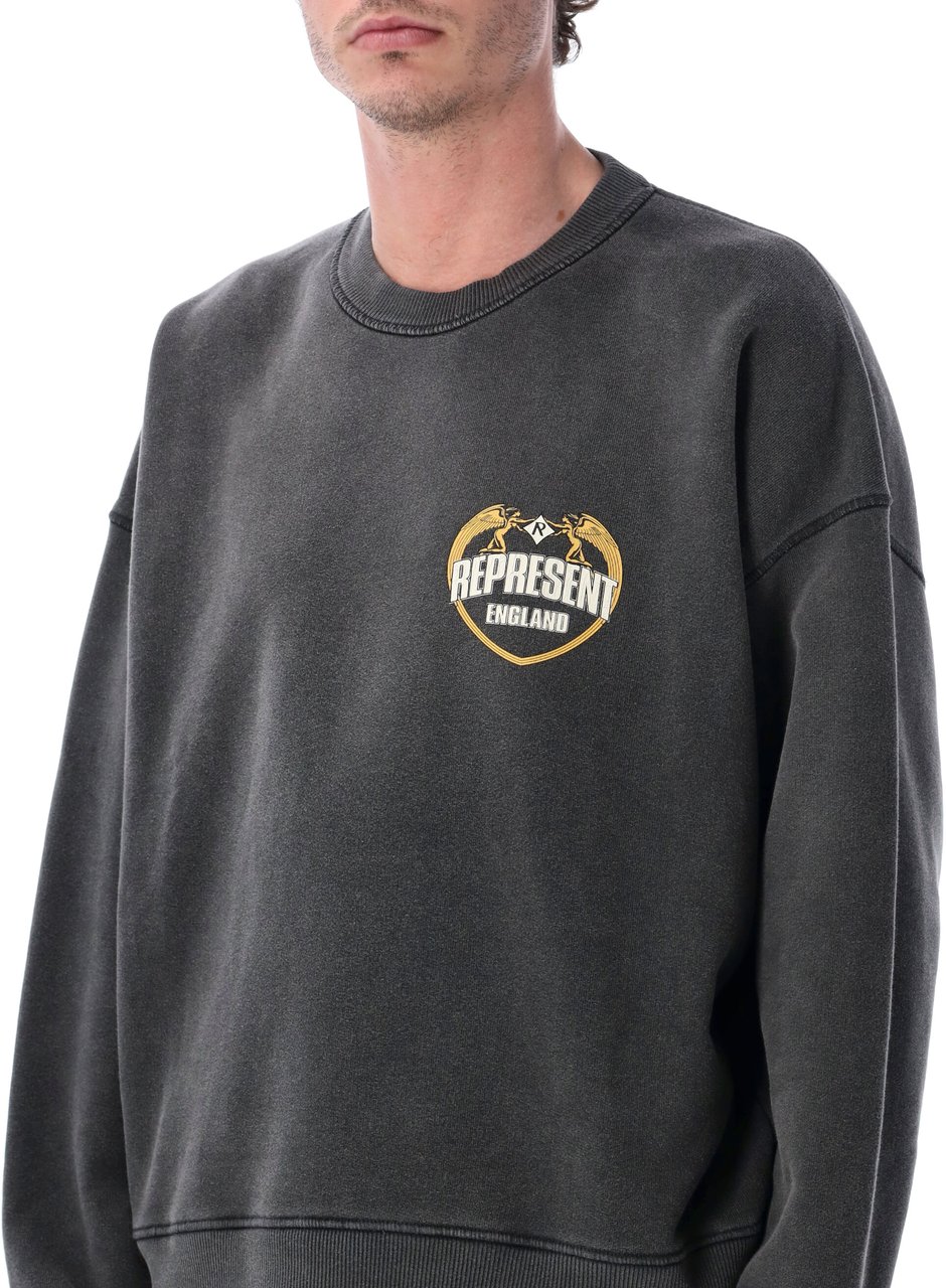 Represent Angel Border Sweatshirt Stained Black Donkergrijs