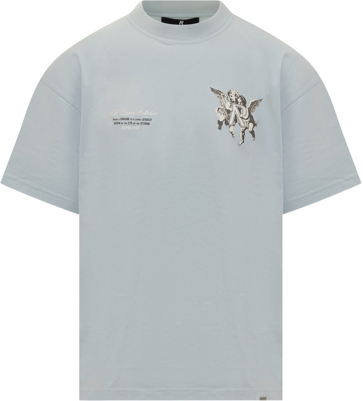 Represent Represent T-Shirt Celeste con Stampa Cherubini Blauw