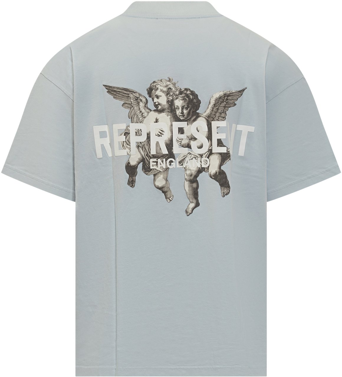 Represent Represent T-Shirt Celeste con Stampa Cherubini Blauw