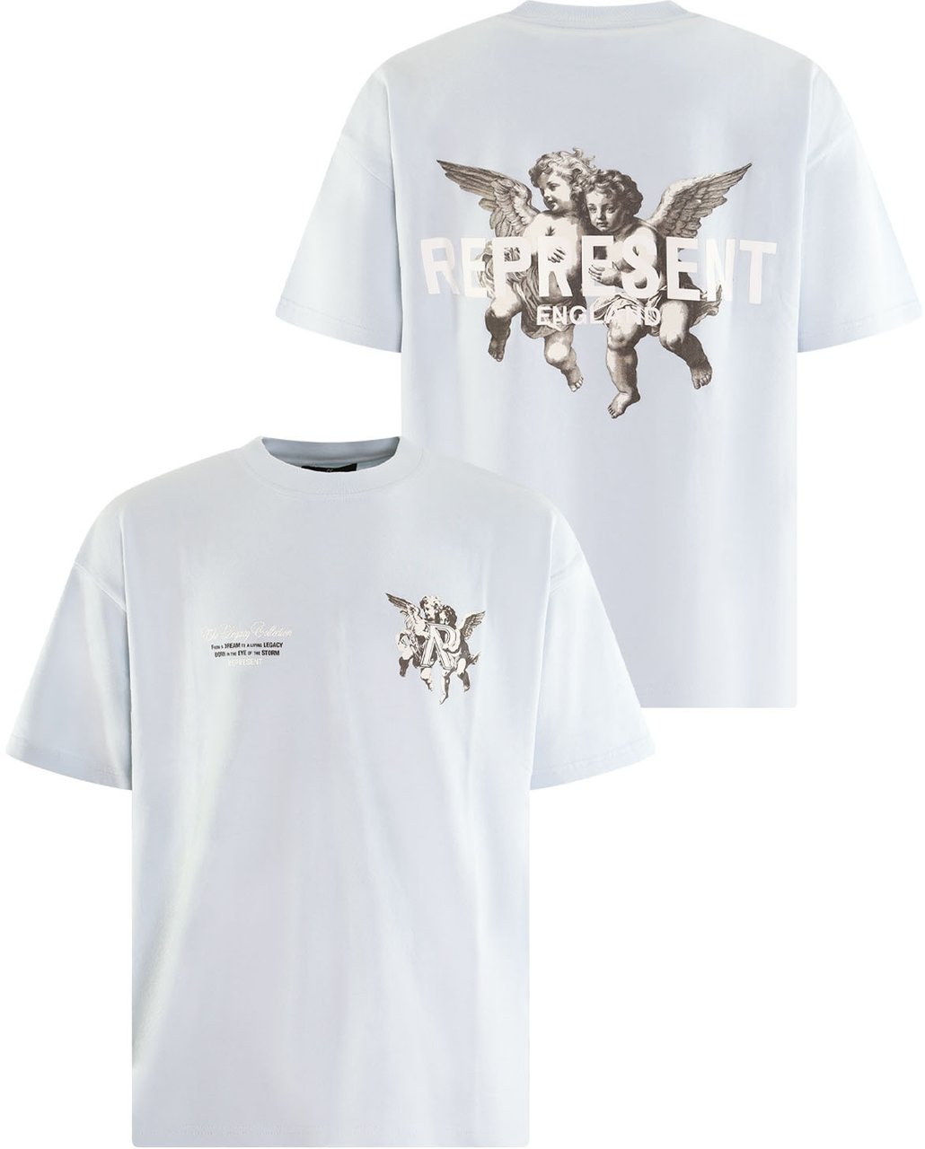 Represent Heren Legacy Cherubs T-Shirt Blauw