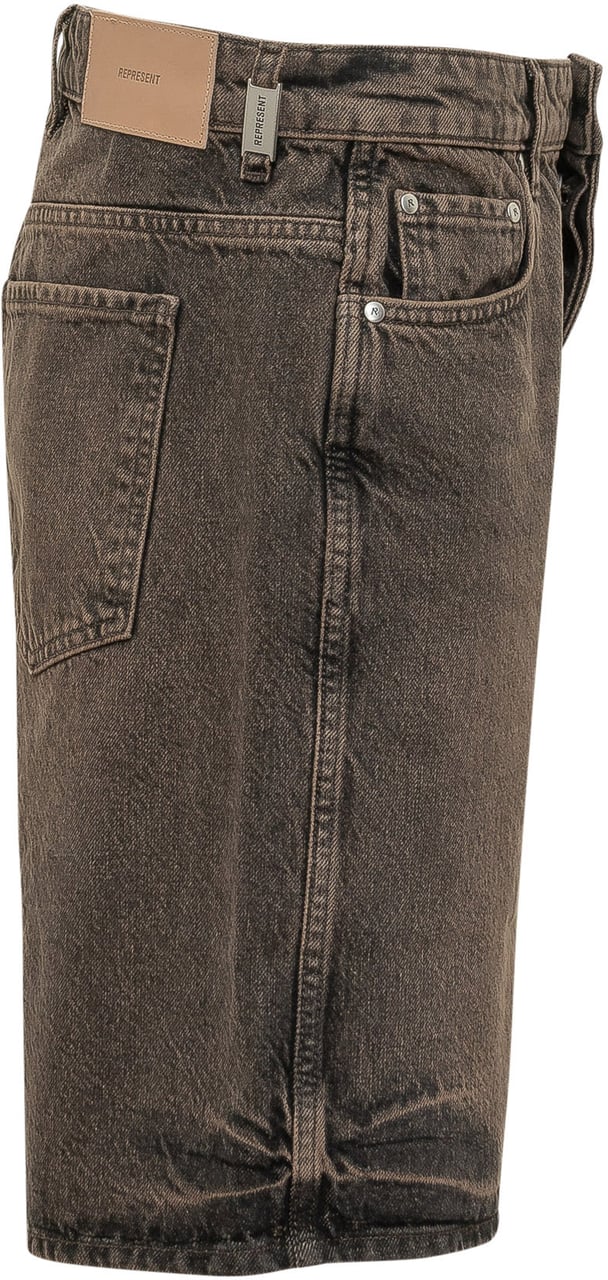Represent Denim Short a Cinque Tasche Taupe