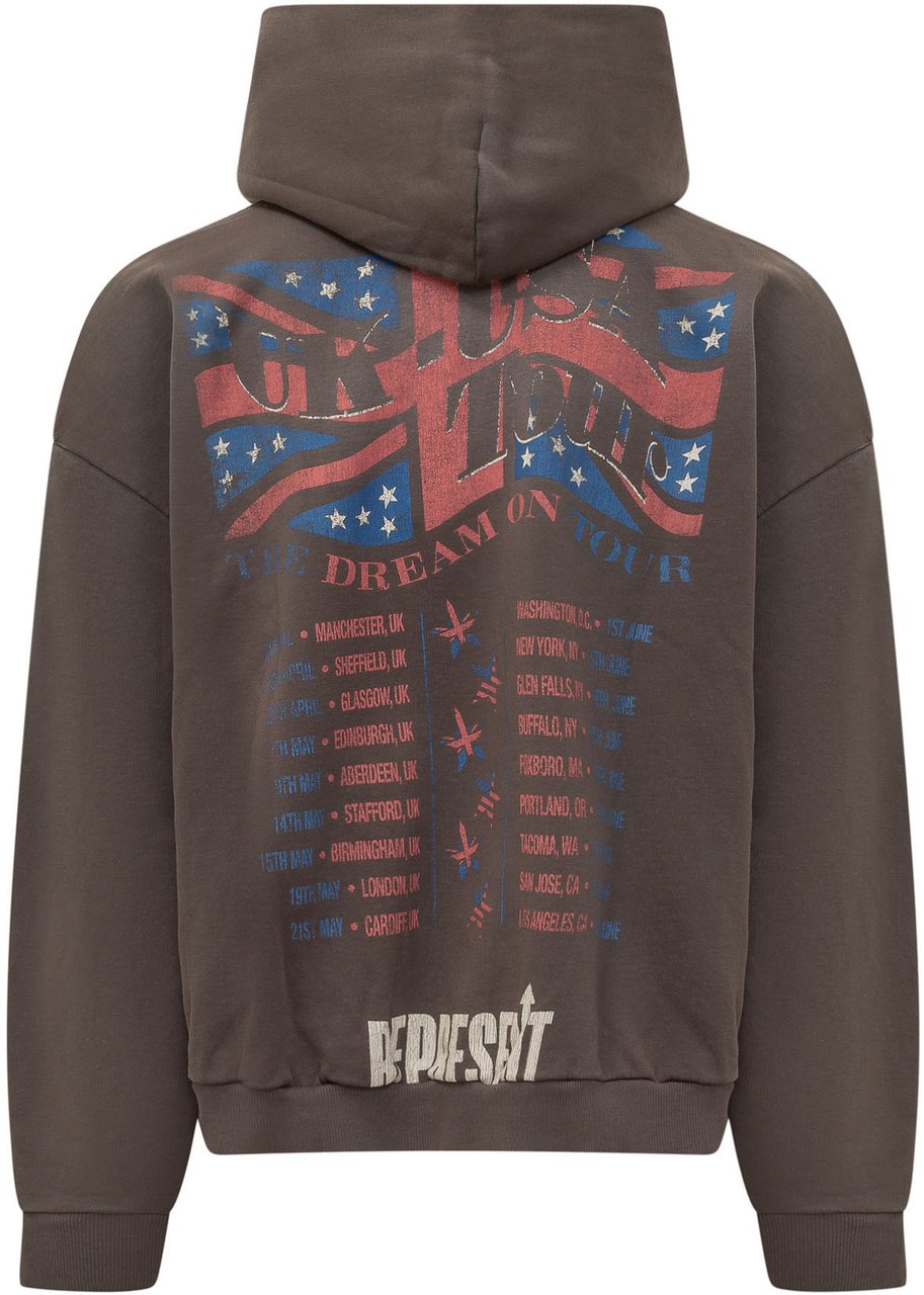 Represent Felpa con Cappuccio Dream On Tour con Stampa Dobermann Taupe