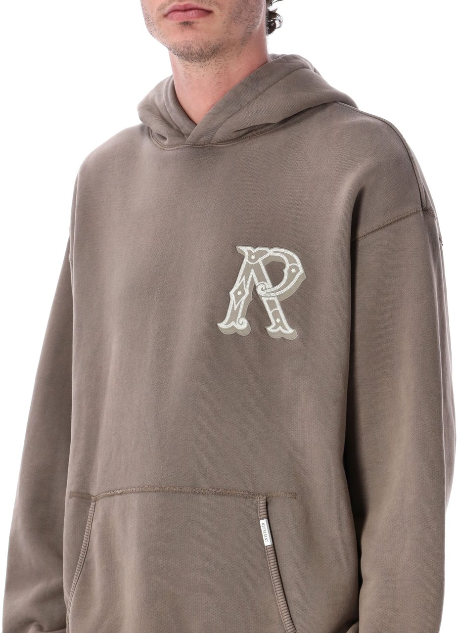 Represent Western Initial Hoodie Dusty Brown Taupe