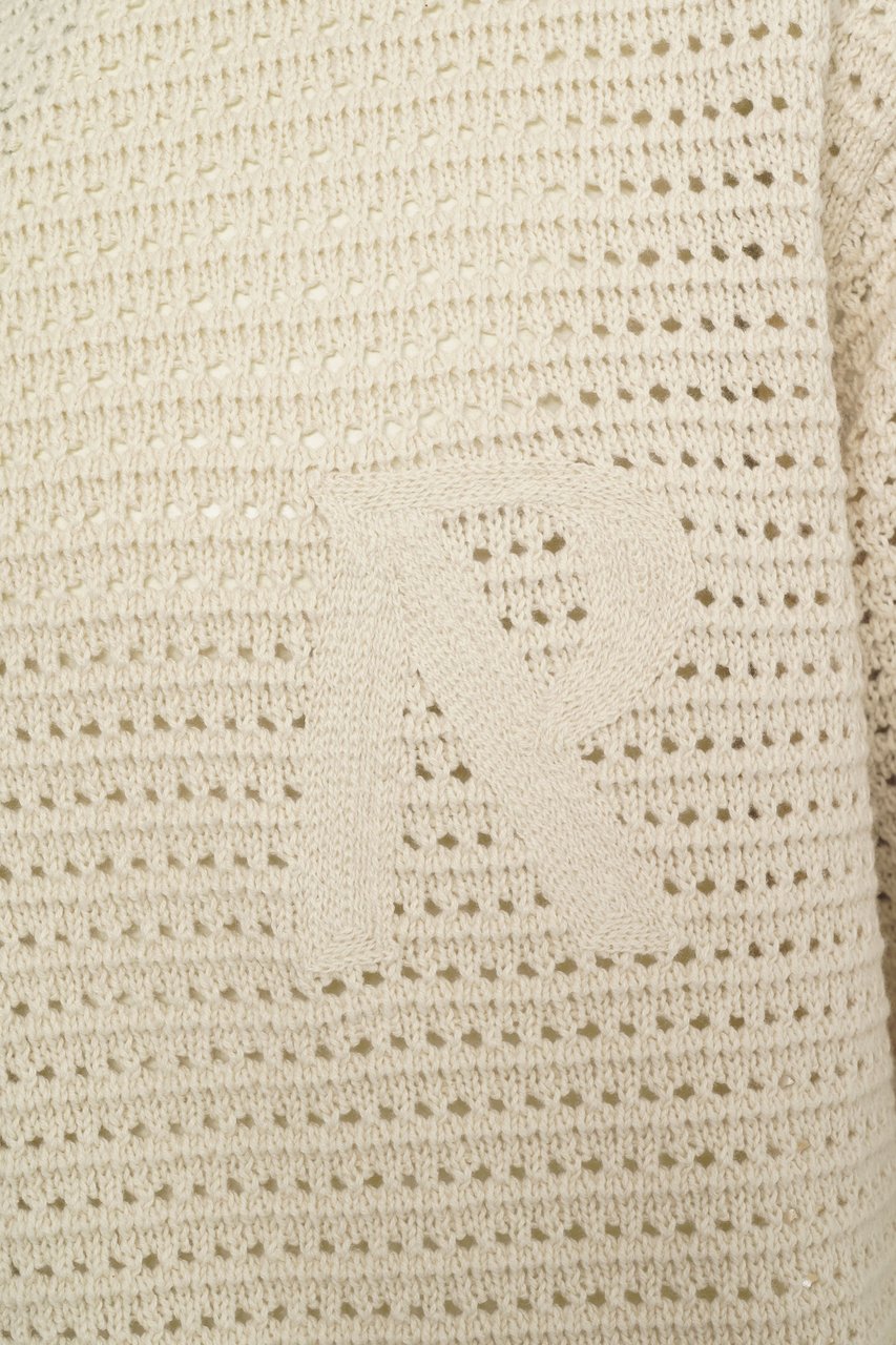 Represent Openwork knit shirt with logo detail Beige