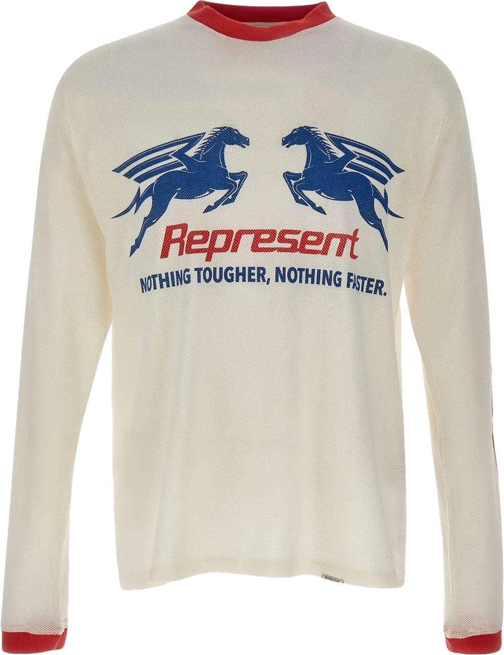 Represent Heren Mesh Pegasus Long Sleeve T-Shi Wit
