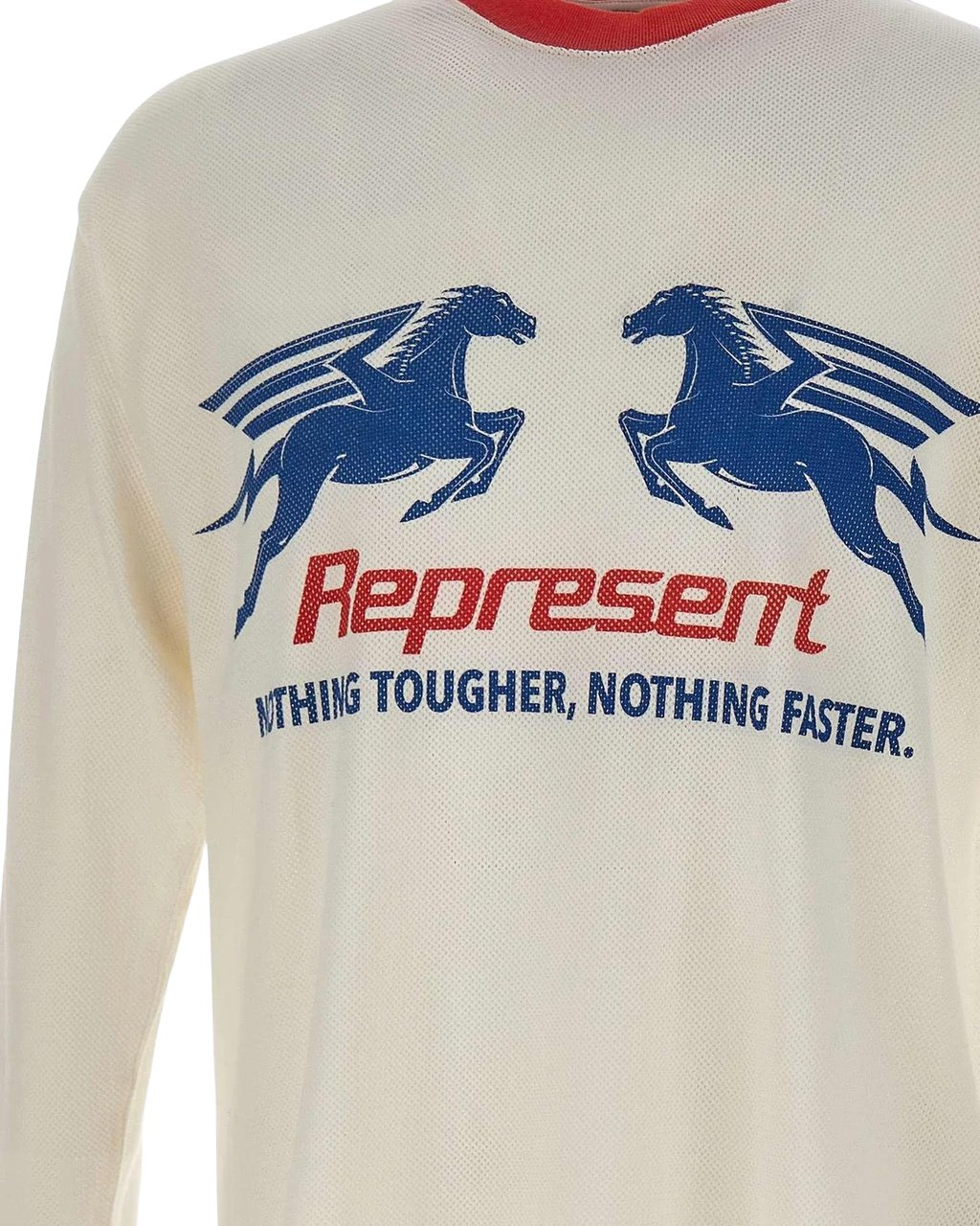 Represent Heren Mesh Pegasus Long Sleeve T-Shi Wit