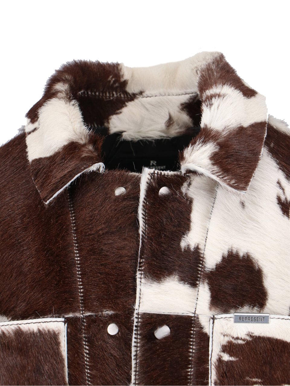Represent Multicolor Cow Print Leather Jacket Bruin
