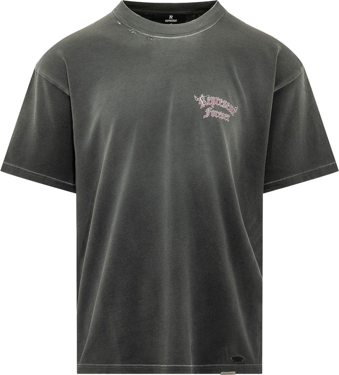 Represent T-shirt Duality con Stampa sul Petto Donkergrijs