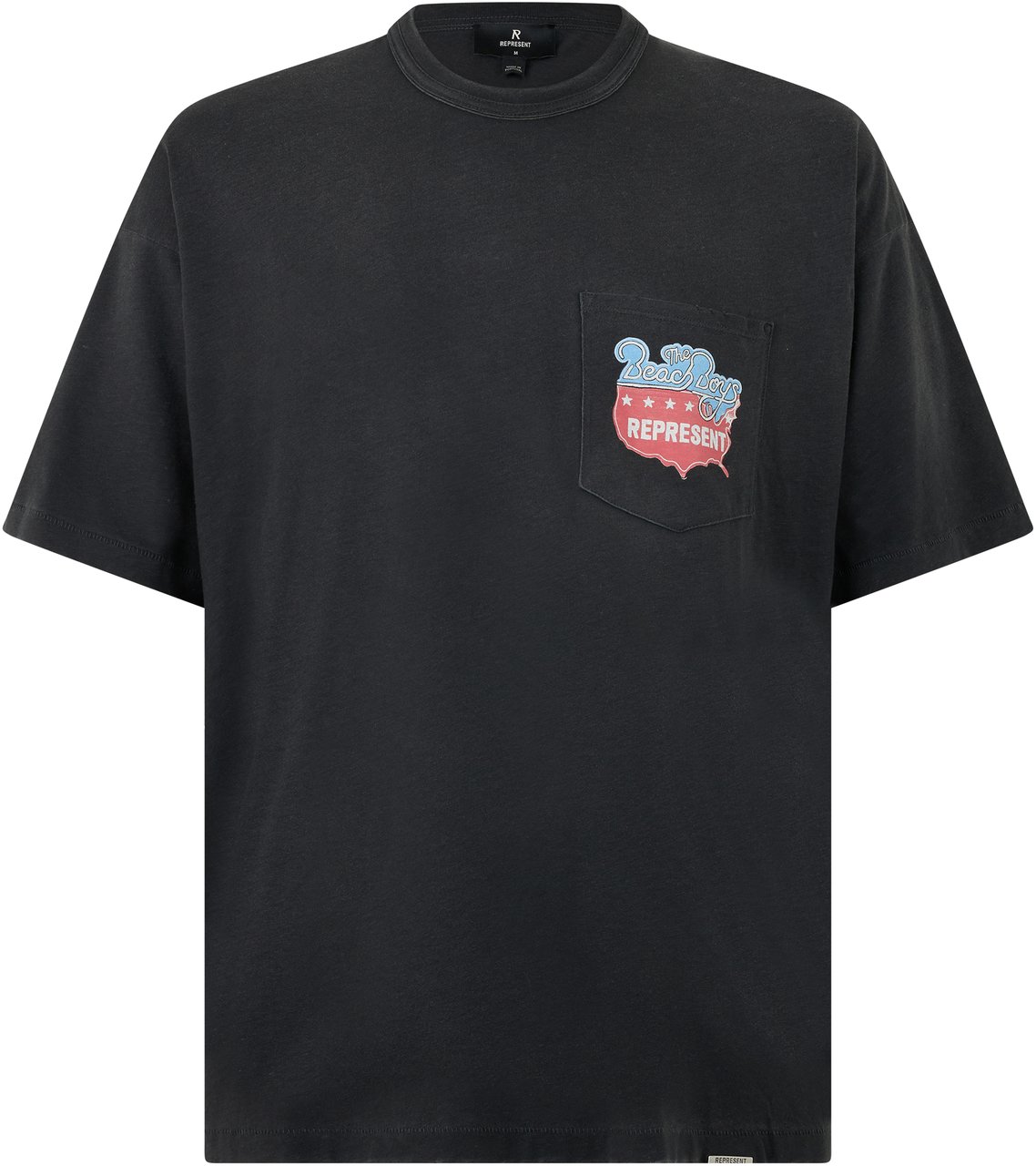 Represent Black comfortable T-shirt with stylish logo Zwart