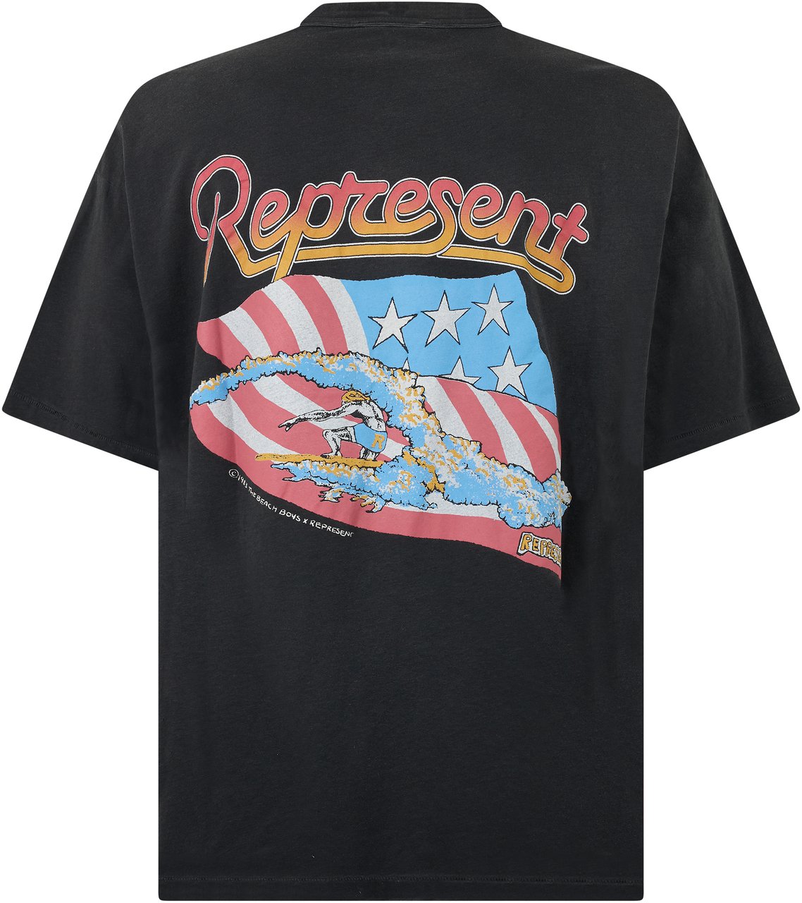 Represent Black comfortable T-shirt with stylish logo Zwart