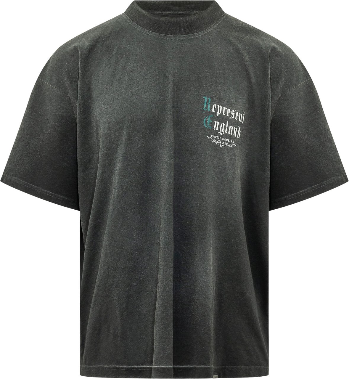 Represent T-shirt Private Members con Grafica Frontale Donkergrijs