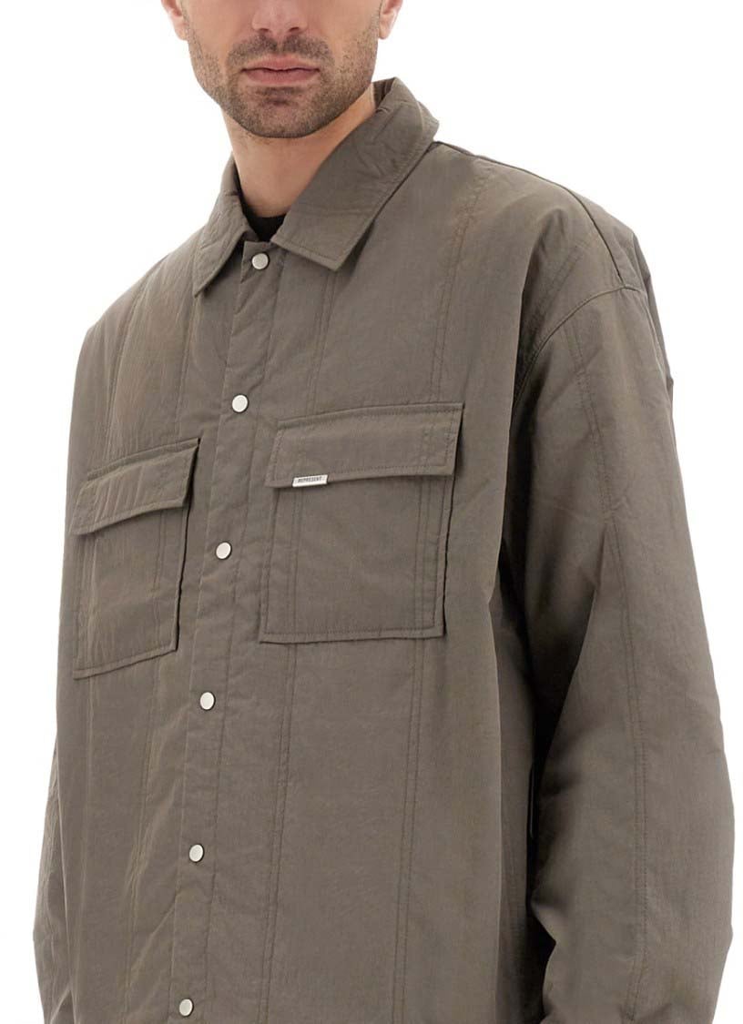 Represent Quilted Overshirt With Dual Chest Pockets Groen