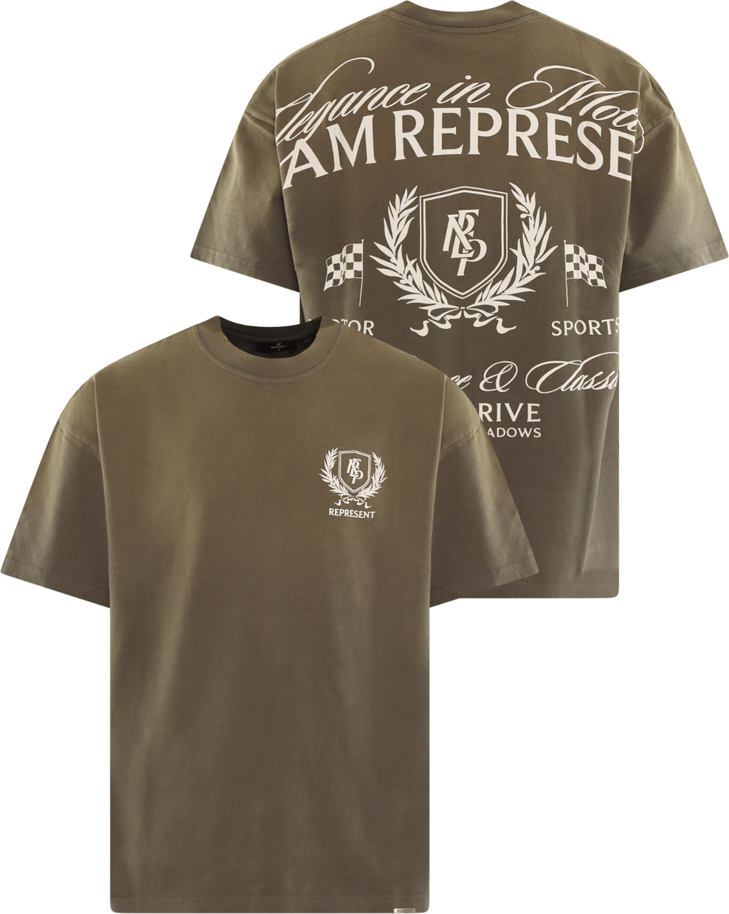 Represent Heren Crest T-Shirt Beige Beige