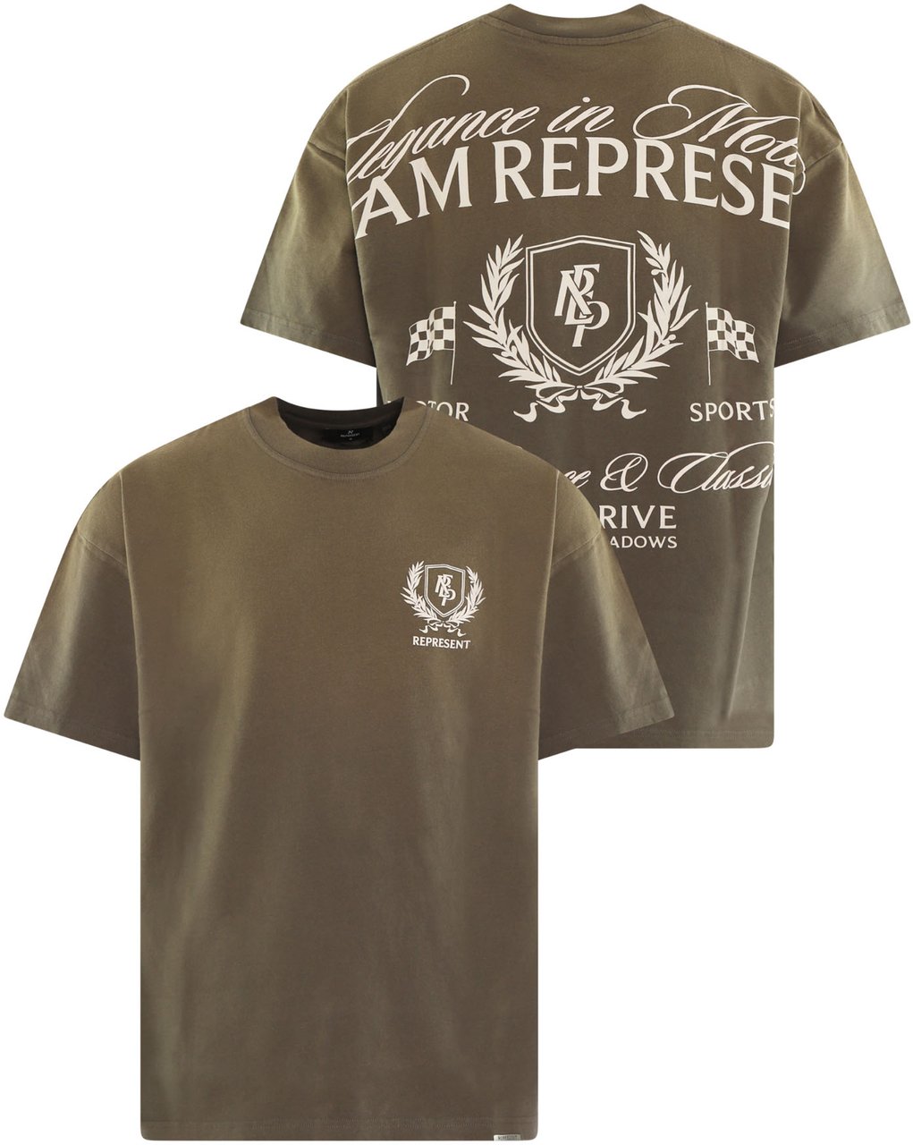 Represent Heren Crest T-Shirt Beige Beige