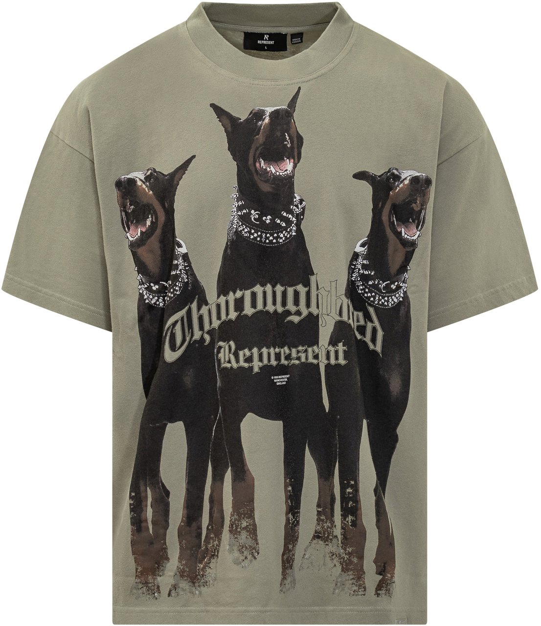 Represent Represent T-shirt con Stampa Dobermann Groen