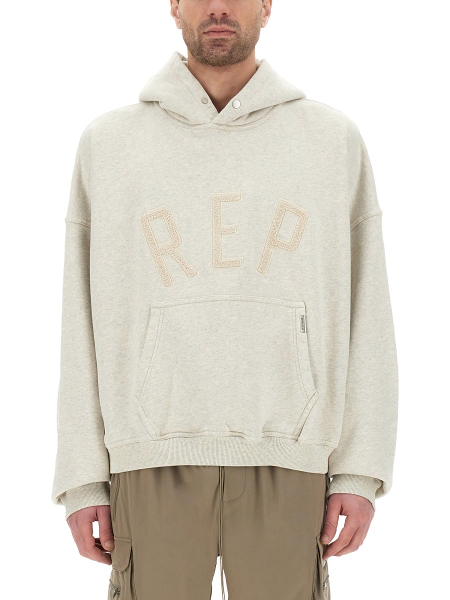 Represent Relaxed Fit Hoodie With Embroidered Logo Wit
