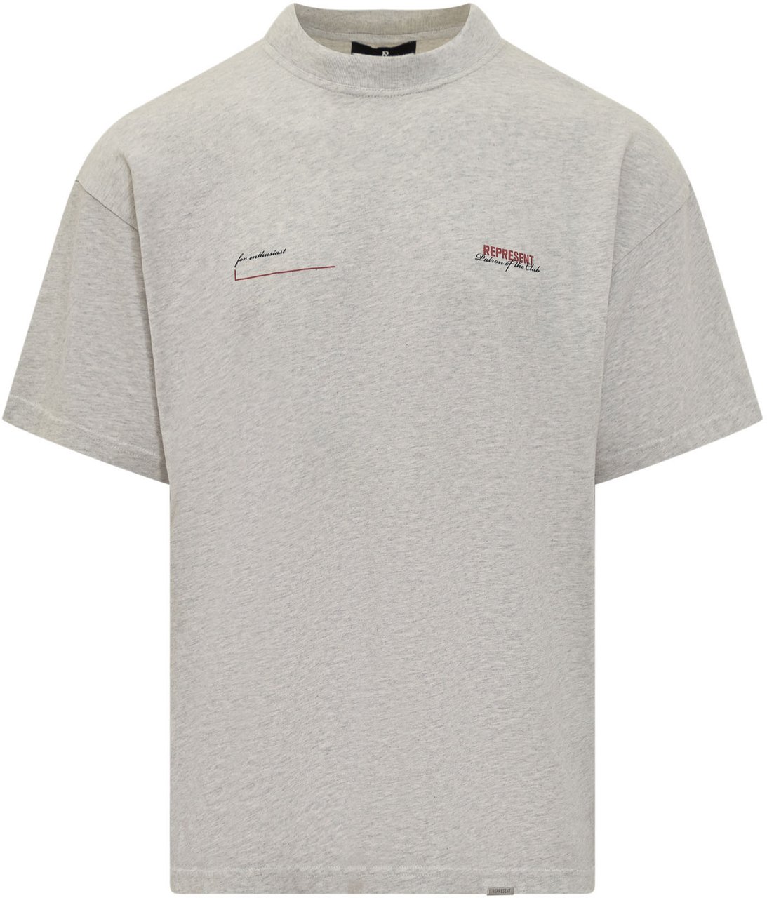 Represent T-Shirt In Cotone Con Stampa Minimal Lichtgrijs