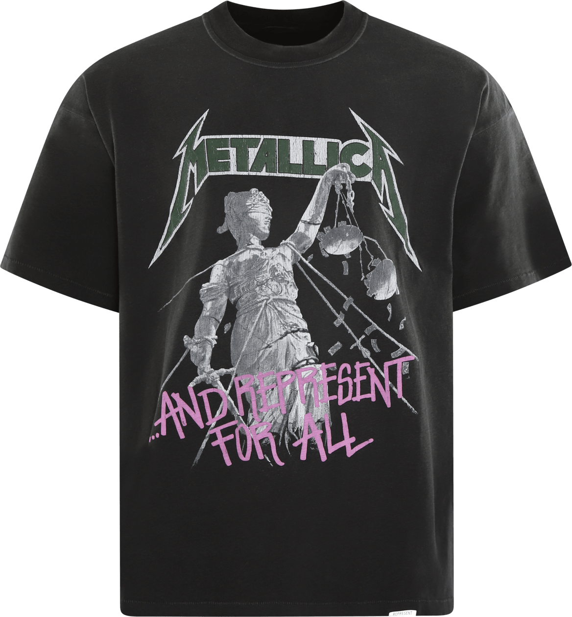 Represent Heren MetallicaJustice T-Shirt Zwart Zwart