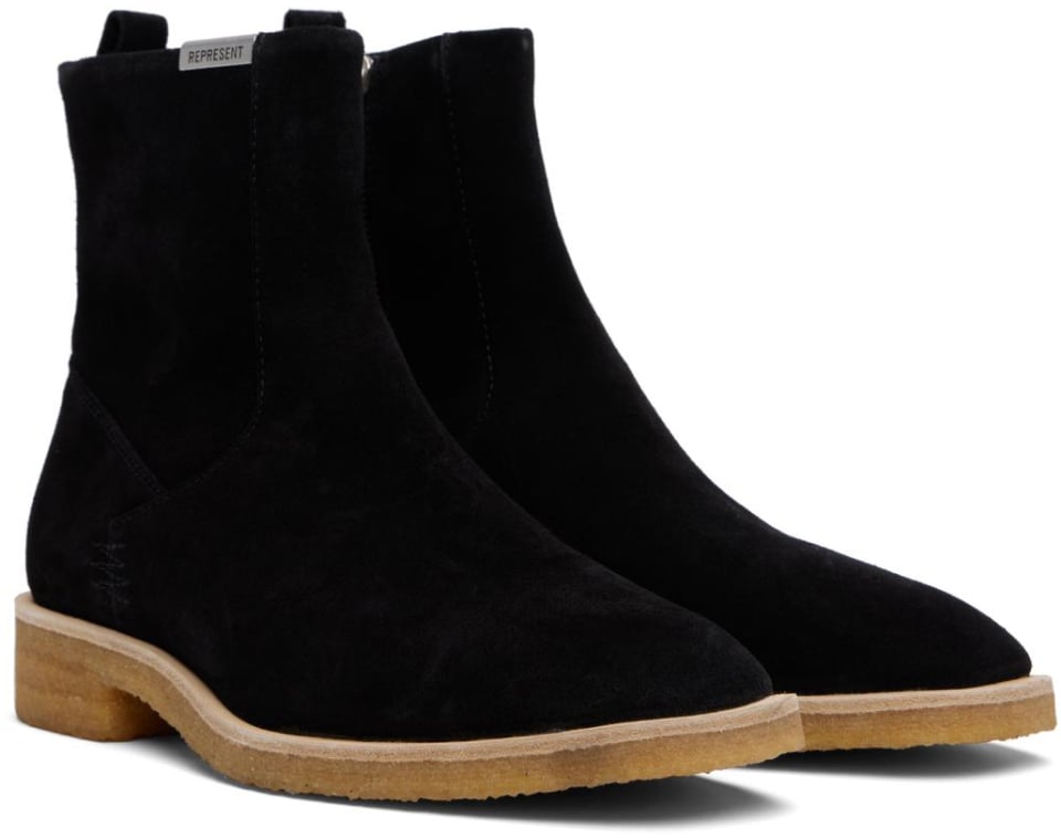 Represent Crepe Suede Chelsea Boots Zwart