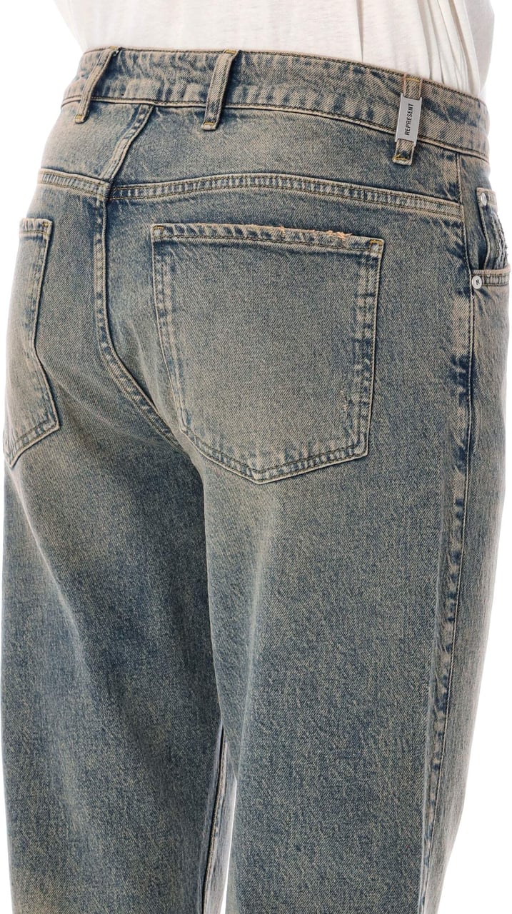 Represent R2 Straight Leg Denim Blue Cream Blauw