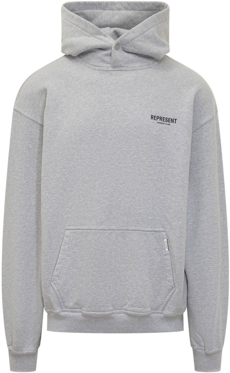 Represent Felpa Con Cappuccio E Logo Ricamato Lichtgrijs
