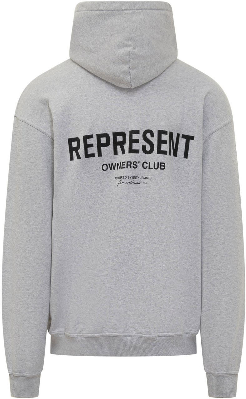 Represent Felpa Con Cappuccio E Logo Ricamato Lichtgrijs