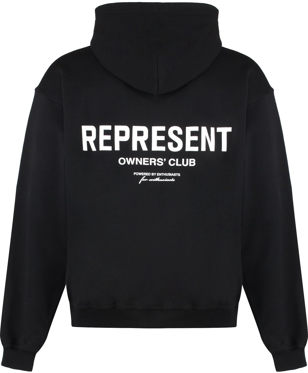 Represent Full zip cotton hoodie Zwart