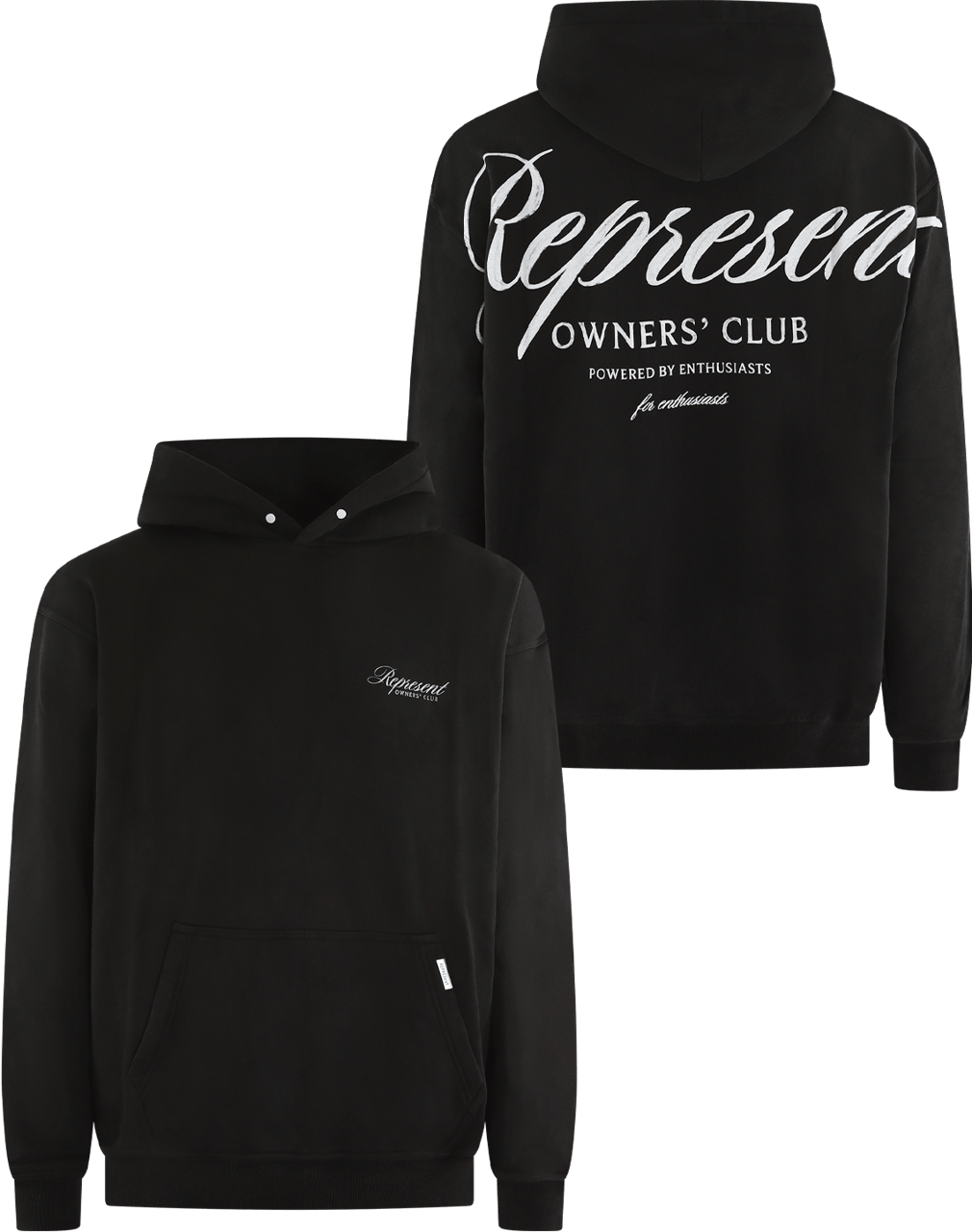 Represent Heren Owners Script Hoodie Blauw Zwart