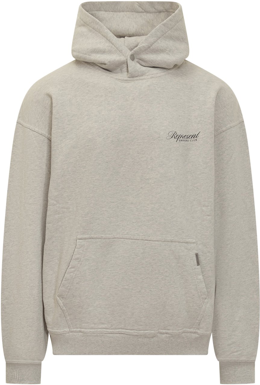 Represent Represent Hoodie Grigia con Logo Ricamato Lichtgrijs