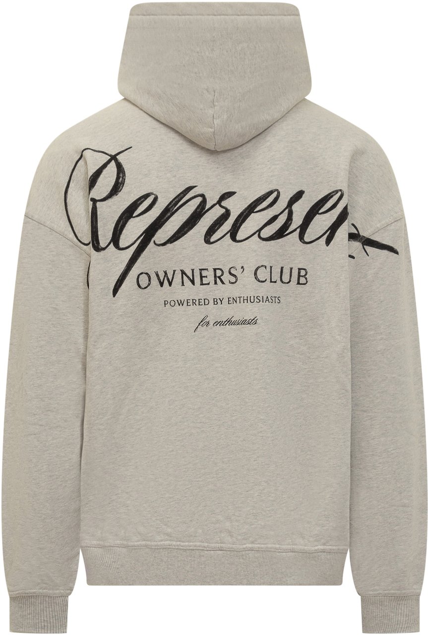 Represent Represent Hoodie Grigia con Logo Ricamato Lichtgrijs
