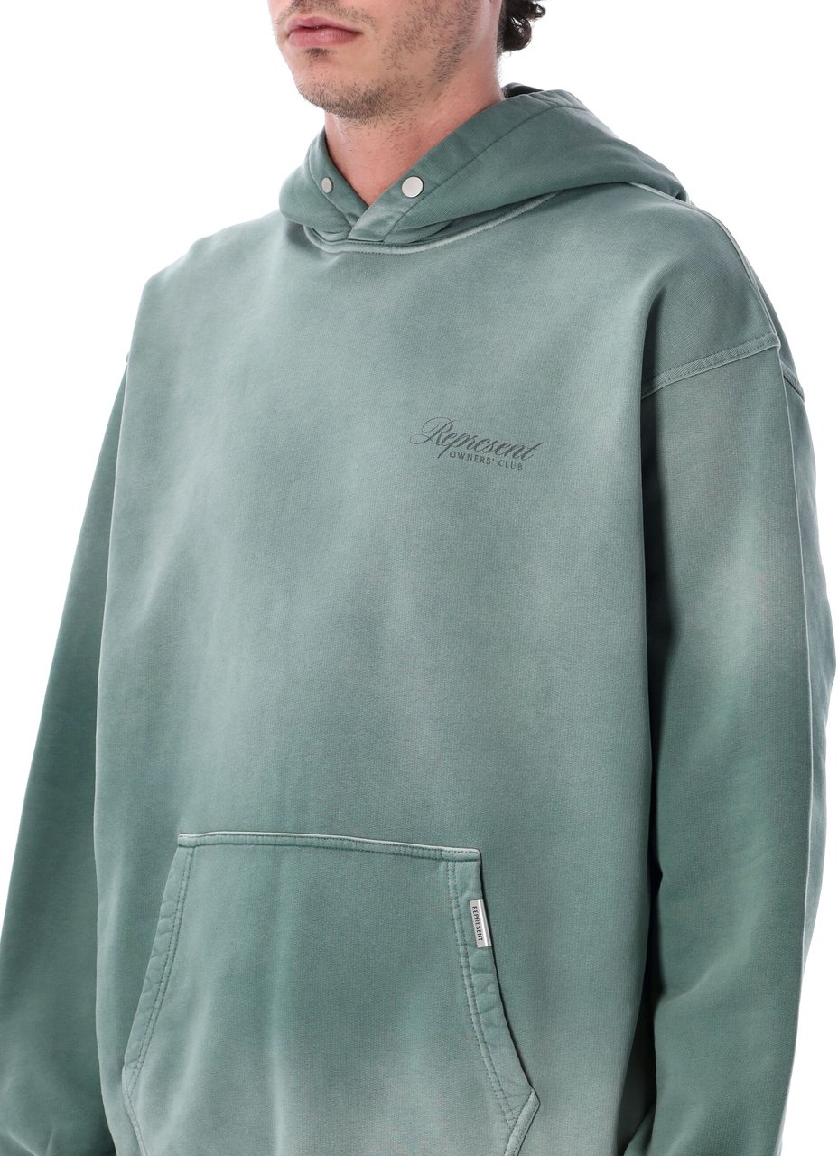 Represent Owners Club Script Hoodie Vintage Green Lime
