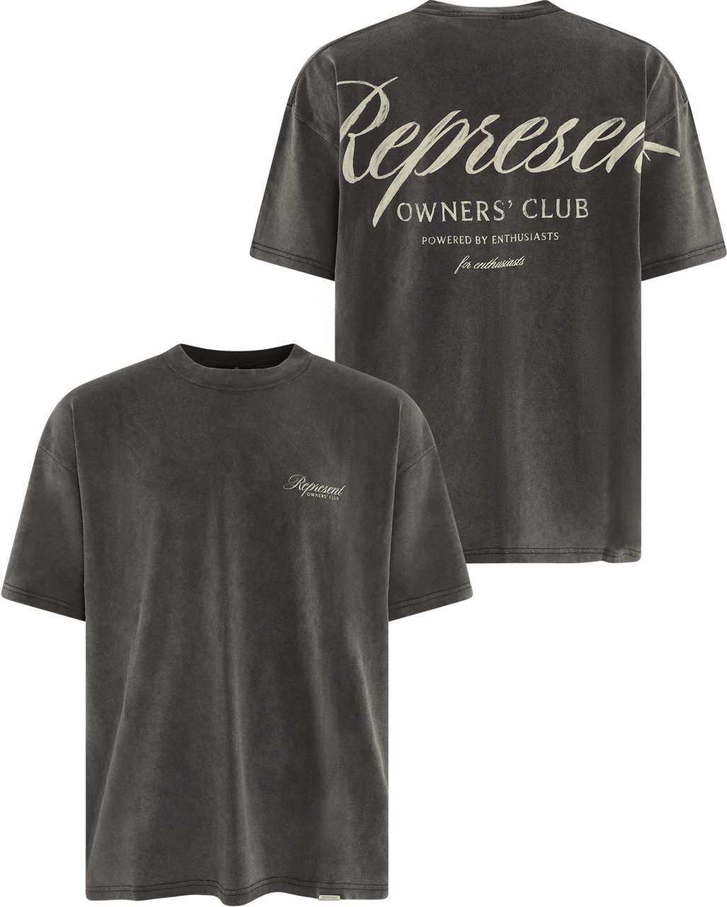 Represent Heren Owners Script T-Shirt Blauw Grijs