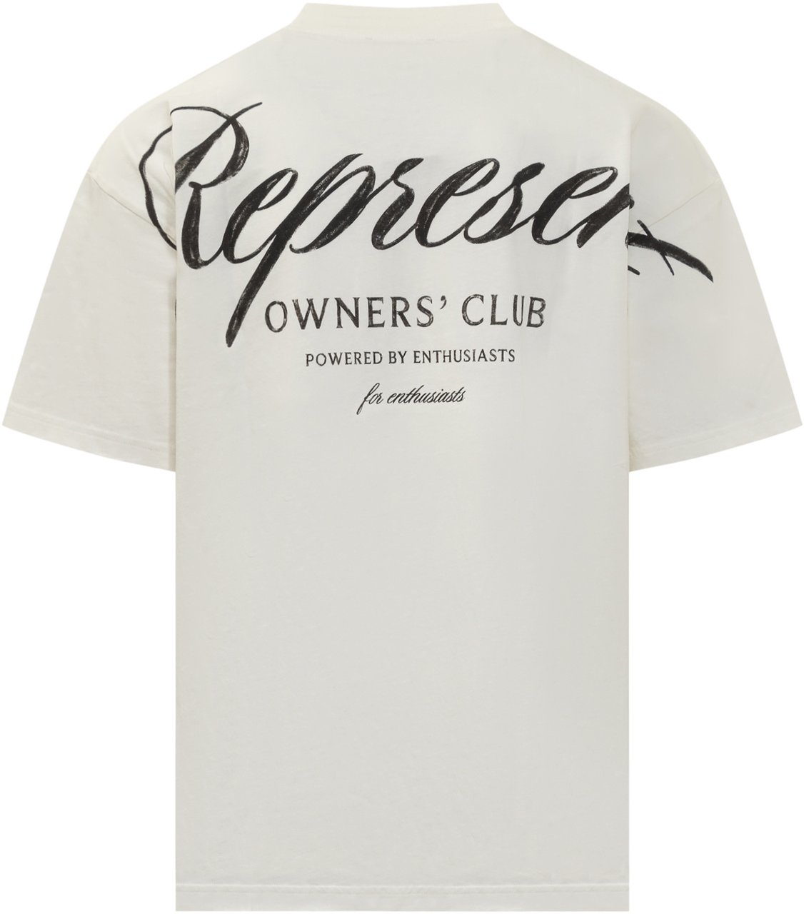 Represent T-Shirt In Cotone Con Logo Ricamato Wit