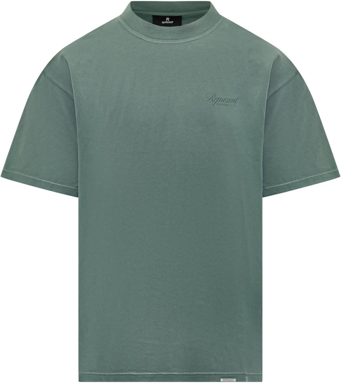 Represent Represent T-Shirt Verde con Logo Ricamato Groen