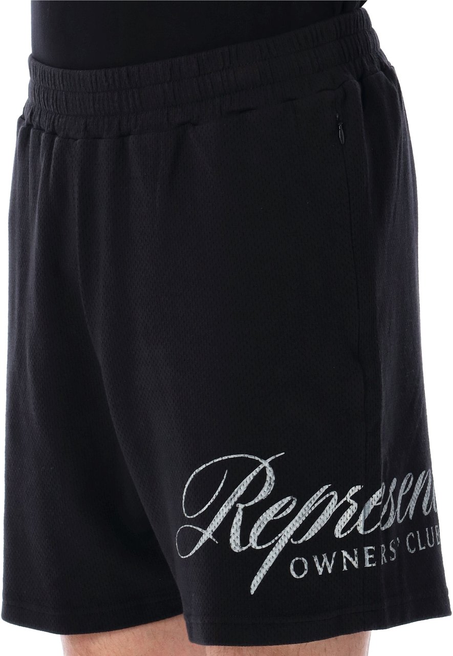 Represent Owners Club Script Mesh Shorts Nero Zwart