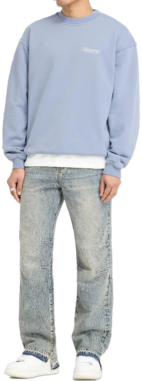 Represent OWNERS CLUB SCRIPT LOGO SWEATER BLUE Blauw